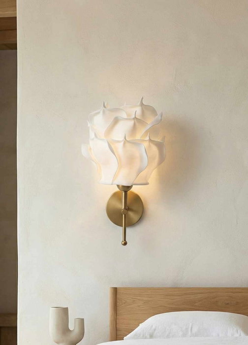 Opviq Lámpara de Pared Blanco y Dorado Antiguo